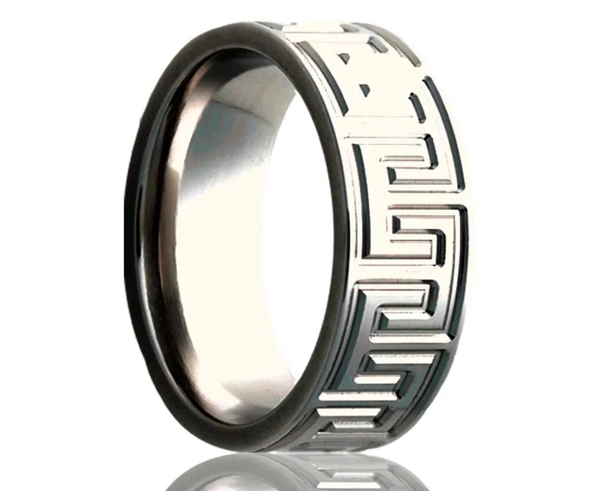 Titanium Flat Geometric Milled Ring
