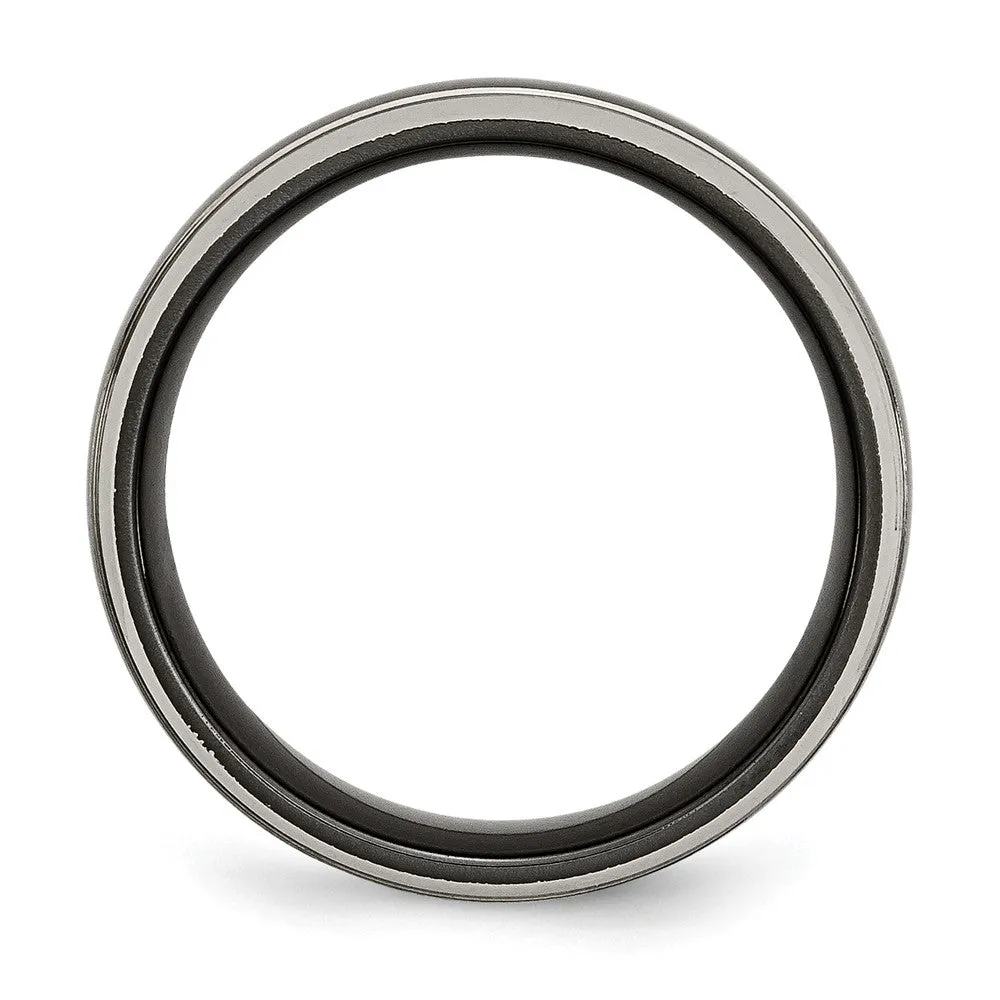 Titanium Grey & Black Ti Polished 8mm Band