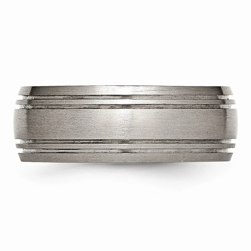Titanium Grooved 8mm Satin Band