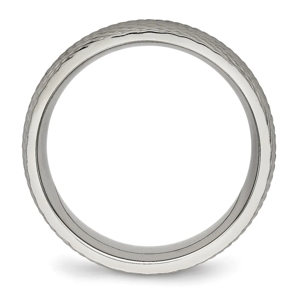 Titanium Polished and Textured 8mm Band
