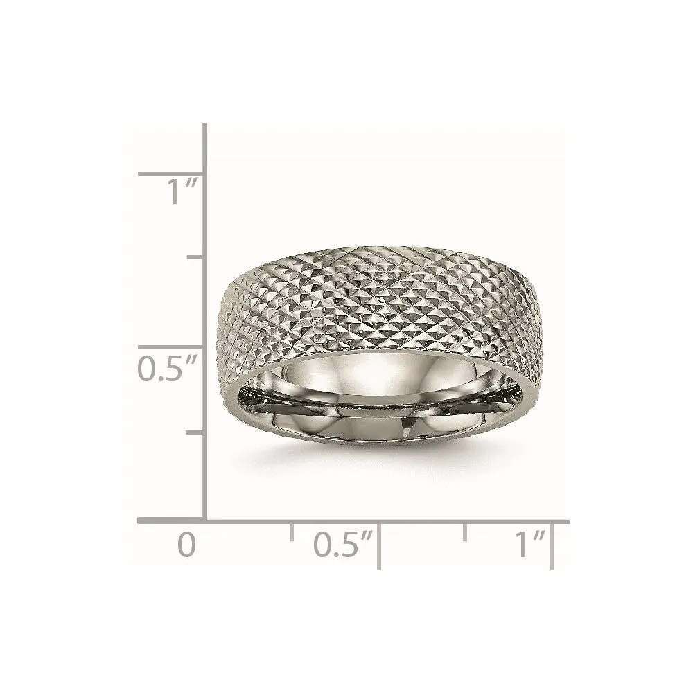 Titanium Polished and Textured 8mm Band