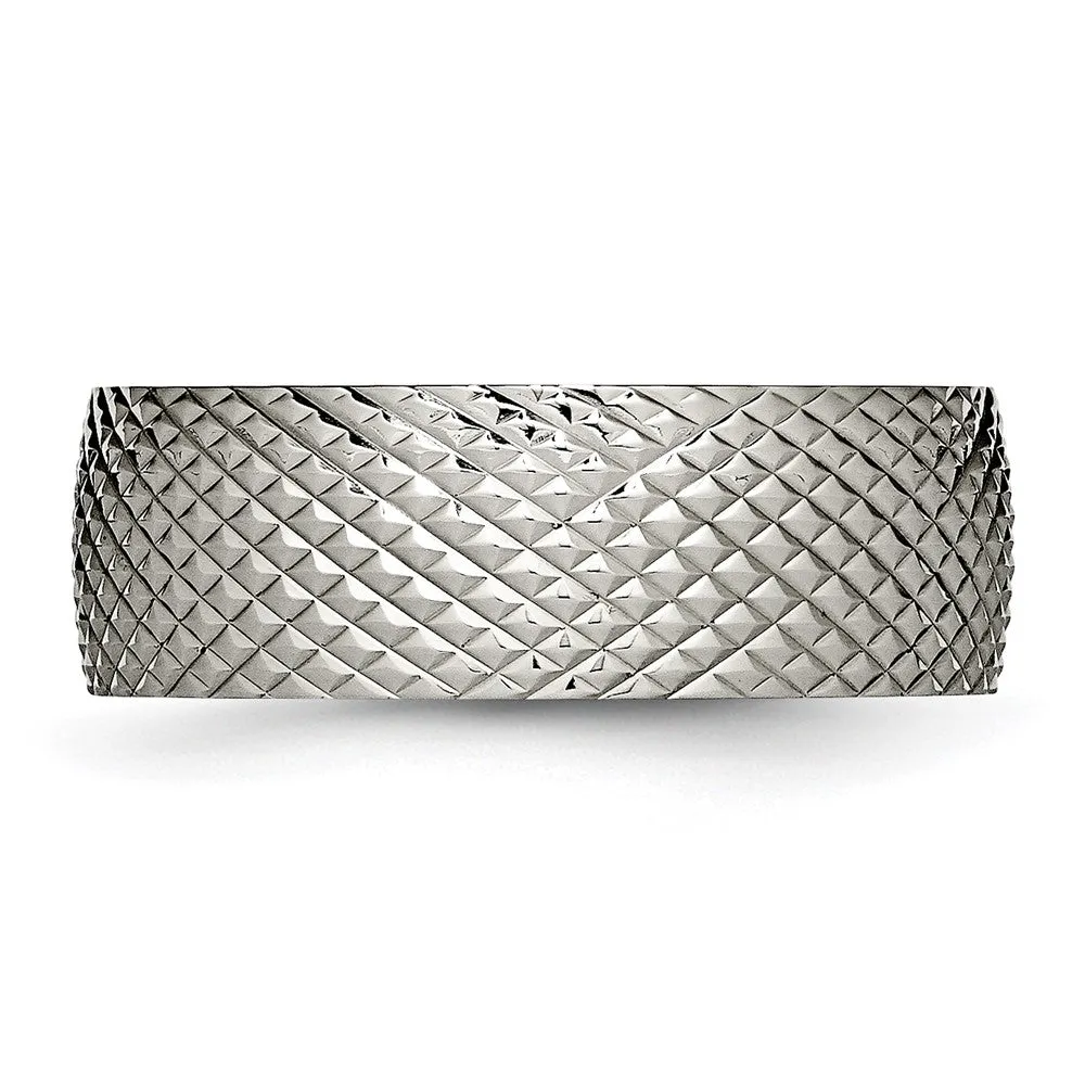 Titanium Polished and Textured 8mm Band