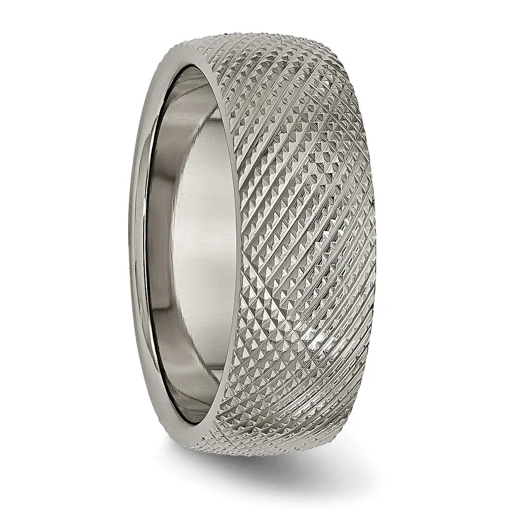 Titanium Polished and Textured 8mm Band