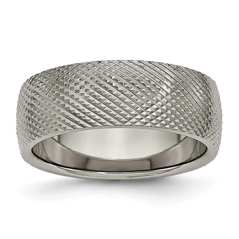 Titanium Polished and Textured 8mm Band