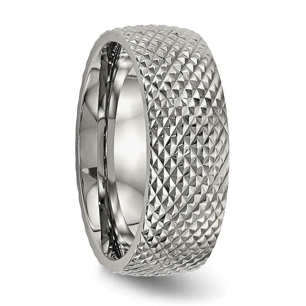 Titanium Polished and Textured 8mm Band