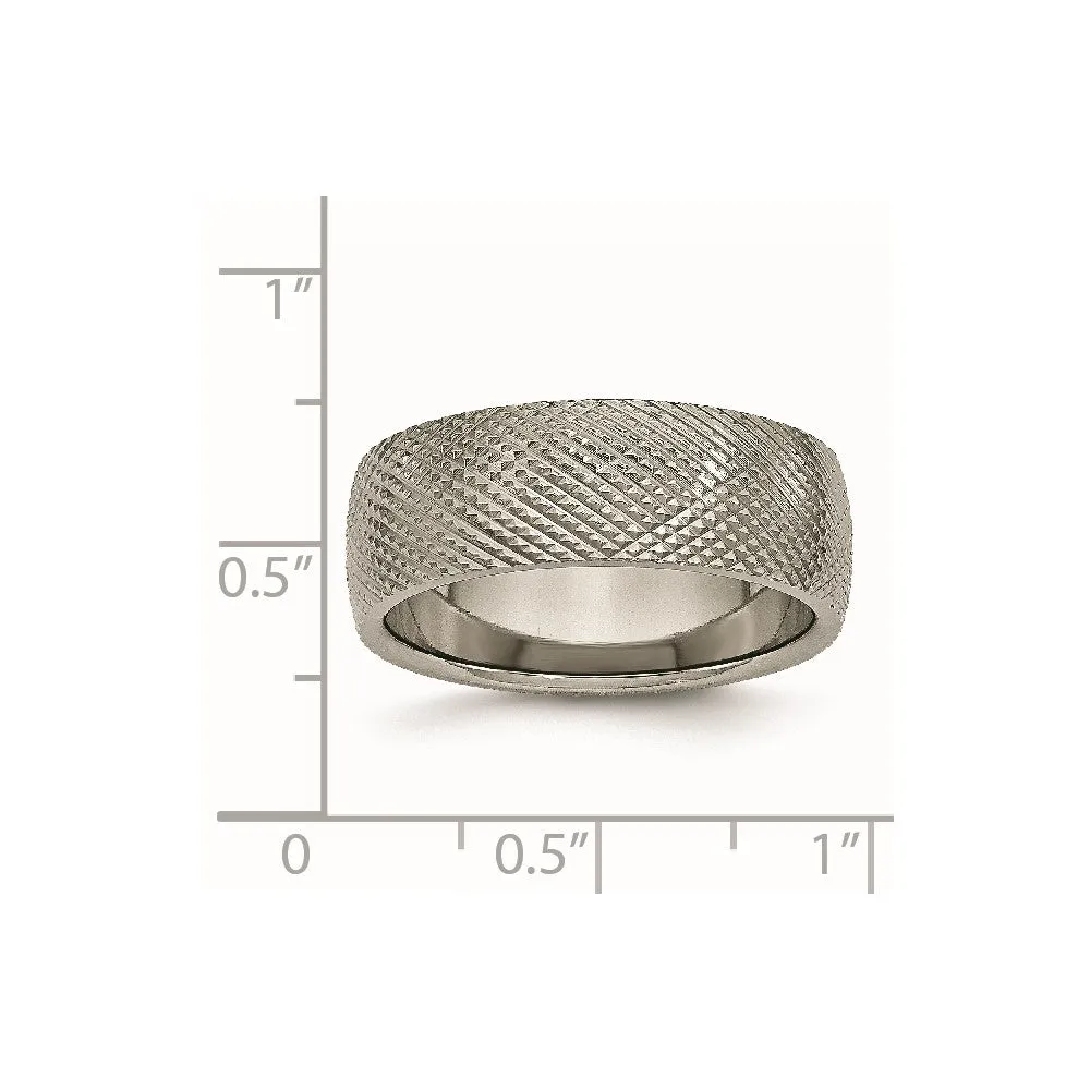 Titanium Polished and Textured 8mm Band