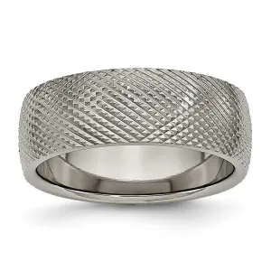 Titanium Polished and Textured 8mm Band