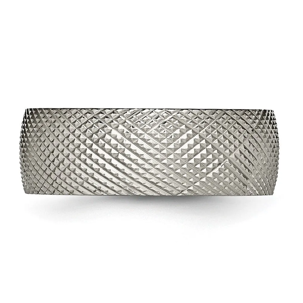 Titanium Polished and Textured 8mm Band