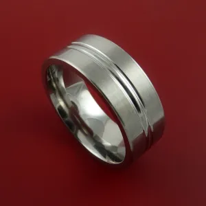 Titanium Wedding Band Engagement Ring Modern Made to Any Sizing and Finish 3-22