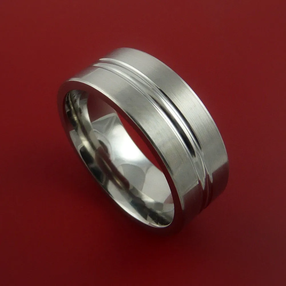 Titanium Wedding Band Engagement Ring Modern Made to Any Sizing and Finish 3-22