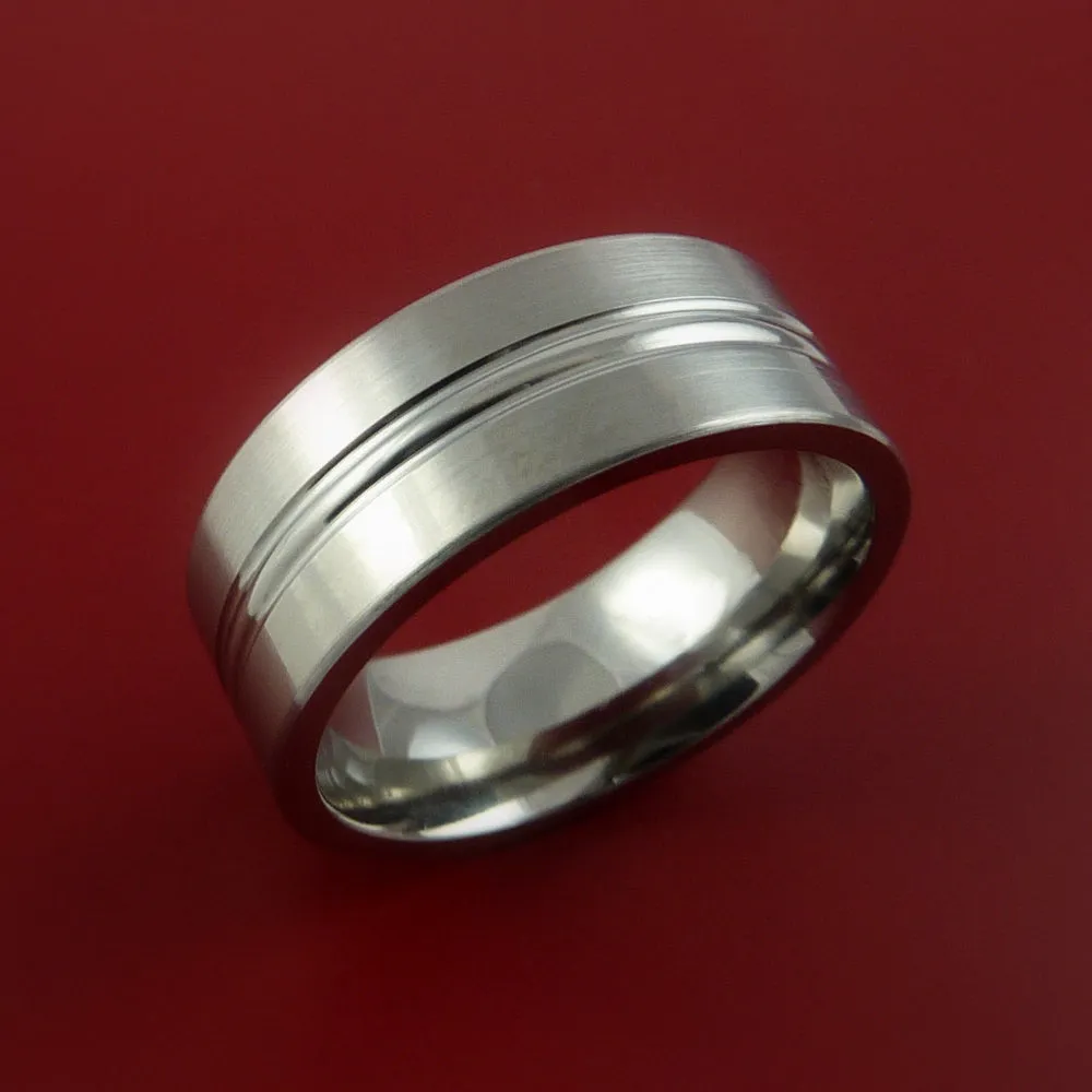 Titanium Wedding Band Engagement Ring Modern Made to Any Sizing and Finish 3-22