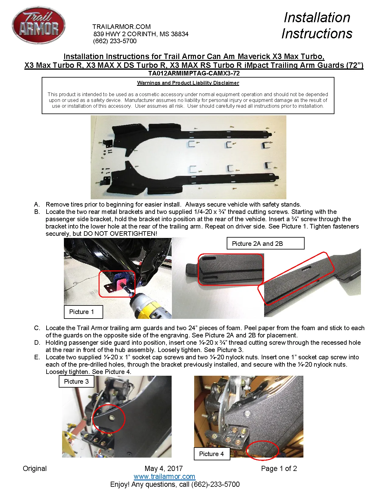 Trail Armor Can Am Maverick X3 RS Turbo R, Max RS Turbo R, X MR Turbo R, X RC Turbo R, Max Turbo R, X RS Turbo RR, X MR Turbo RR, X RC Turbo RR, Max X RS Turbo RR, Max X MR Turbo RR, RS Turbo RR, Max RS Turbo RR Trailing Arm Guards
