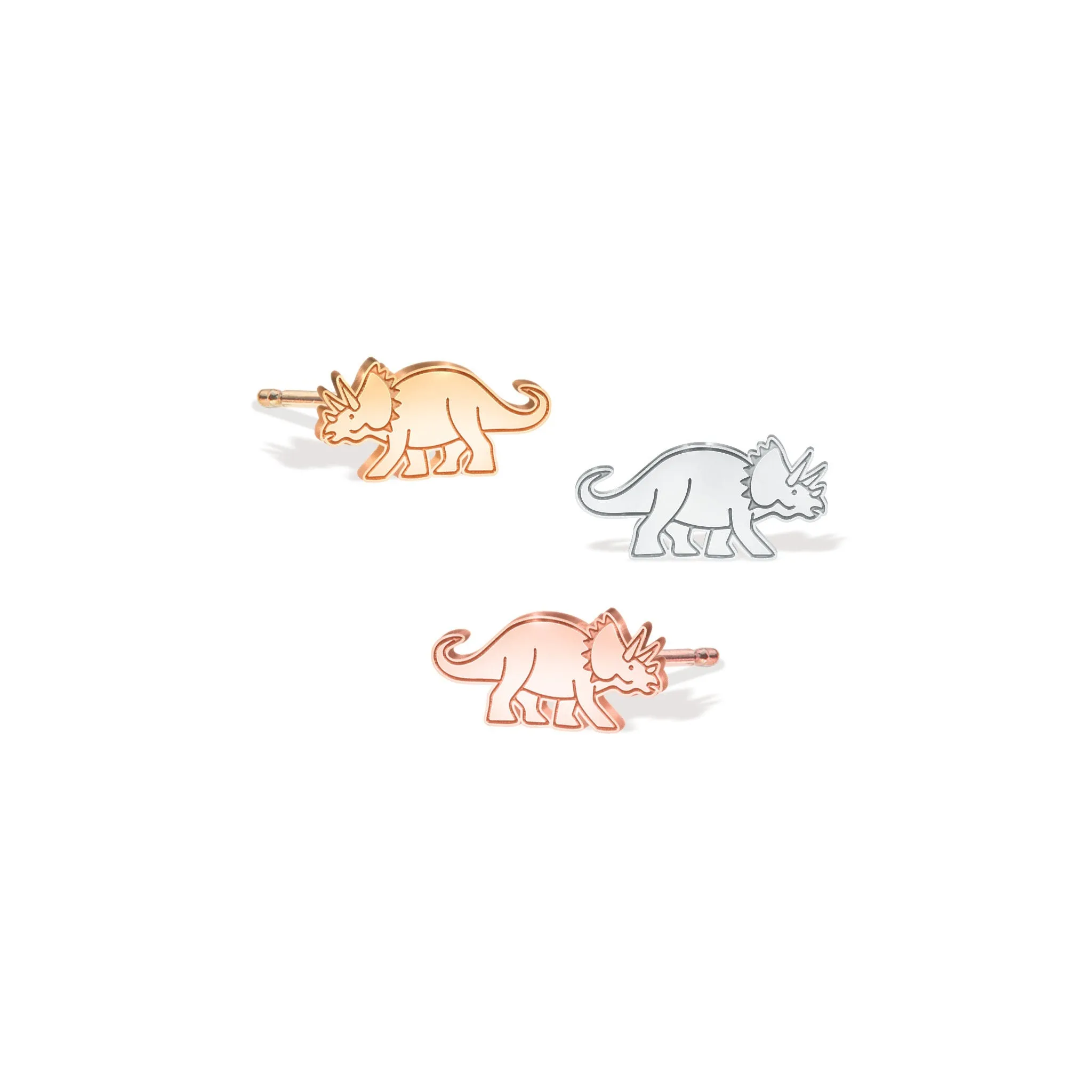 Triceratops Dinosaur Earrings