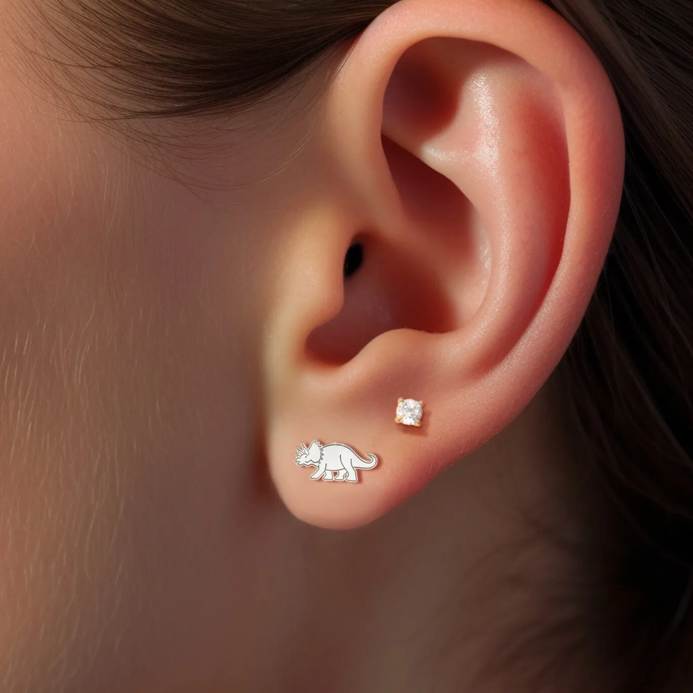 Triceratops Dinosaur Earrings
