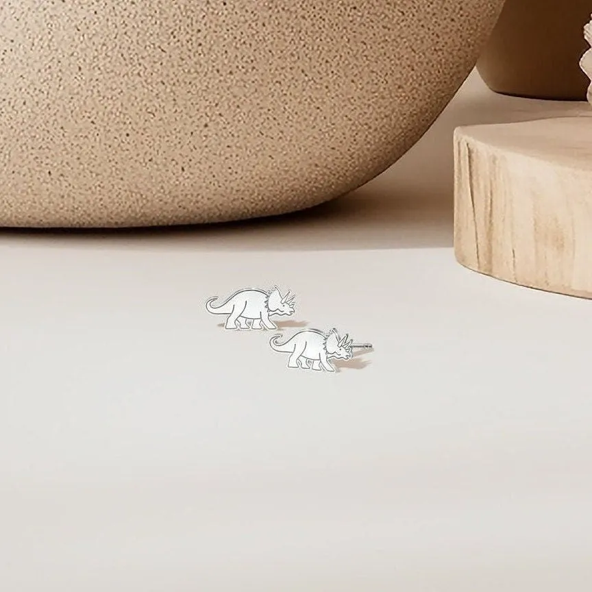 Triceratops Dinosaur Earrings