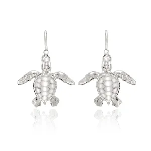 Turtle Earrings Sterling Silver- Sea Turtle Drop Earrings, Sea Turtle Gift for Women, Sterling Silver Turtle Dangle Earrings, Gifts for Turtle Lovers
