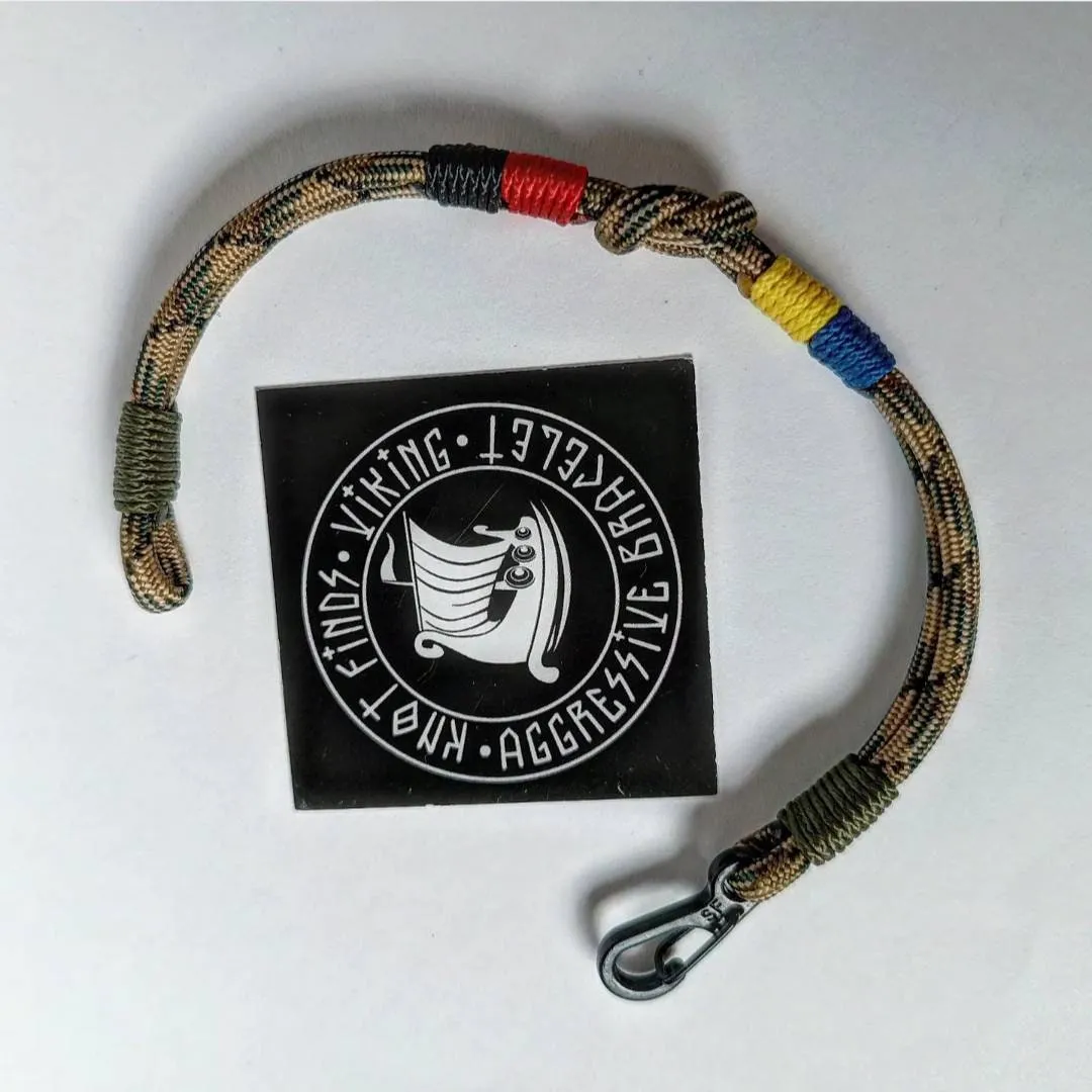 UA Tactical bangle. Paracord bracelet. Ukrainian thin paracord bangle. Army style. Ukrainian symbol. Glory to Ukraine.