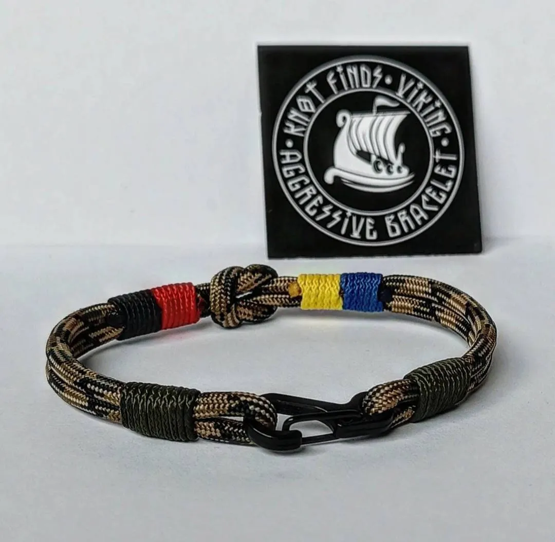 UA Tactical bangle. Paracord bracelet. Ukrainian thin paracord bangle. Army style. Ukrainian symbol. Glory to Ukraine.