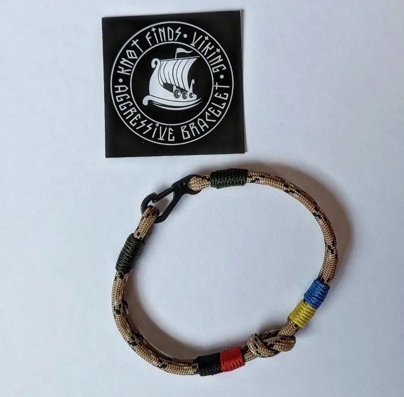 UA tactical bracelet, paracord bracelet. Ukrainian symbol. Glory to Ukraine. Bracelet for men.