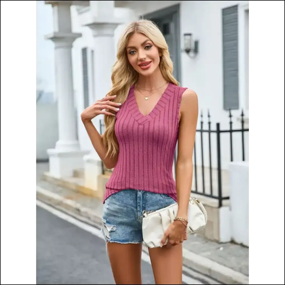 Unleash your Inner Diva with Needful Things Ribbed V-neck Tank 💖👑
