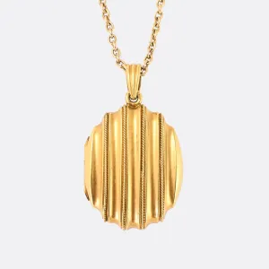 Victorian "Rope & Groove" Oval Locket