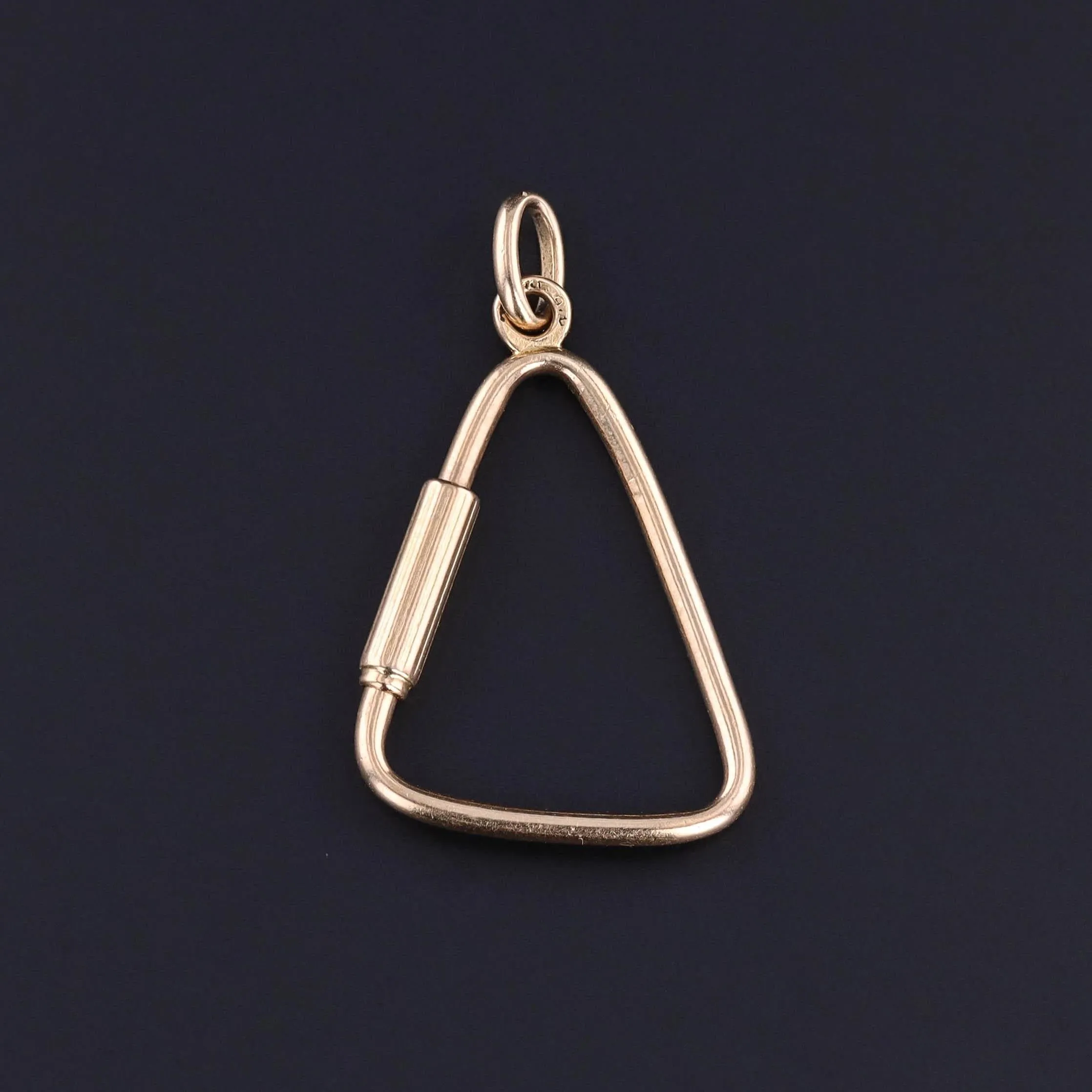 Vintage Carabiner Charm Holder of 18k Gold