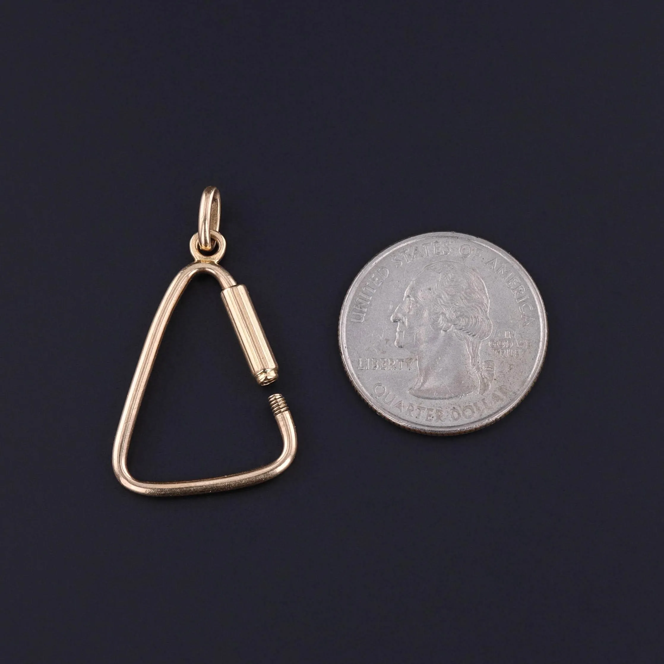 Vintage Carabiner Charm Holder of 18k Gold