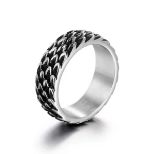 Vintage Couple's Titanium and Stainless Steel Matching Rings