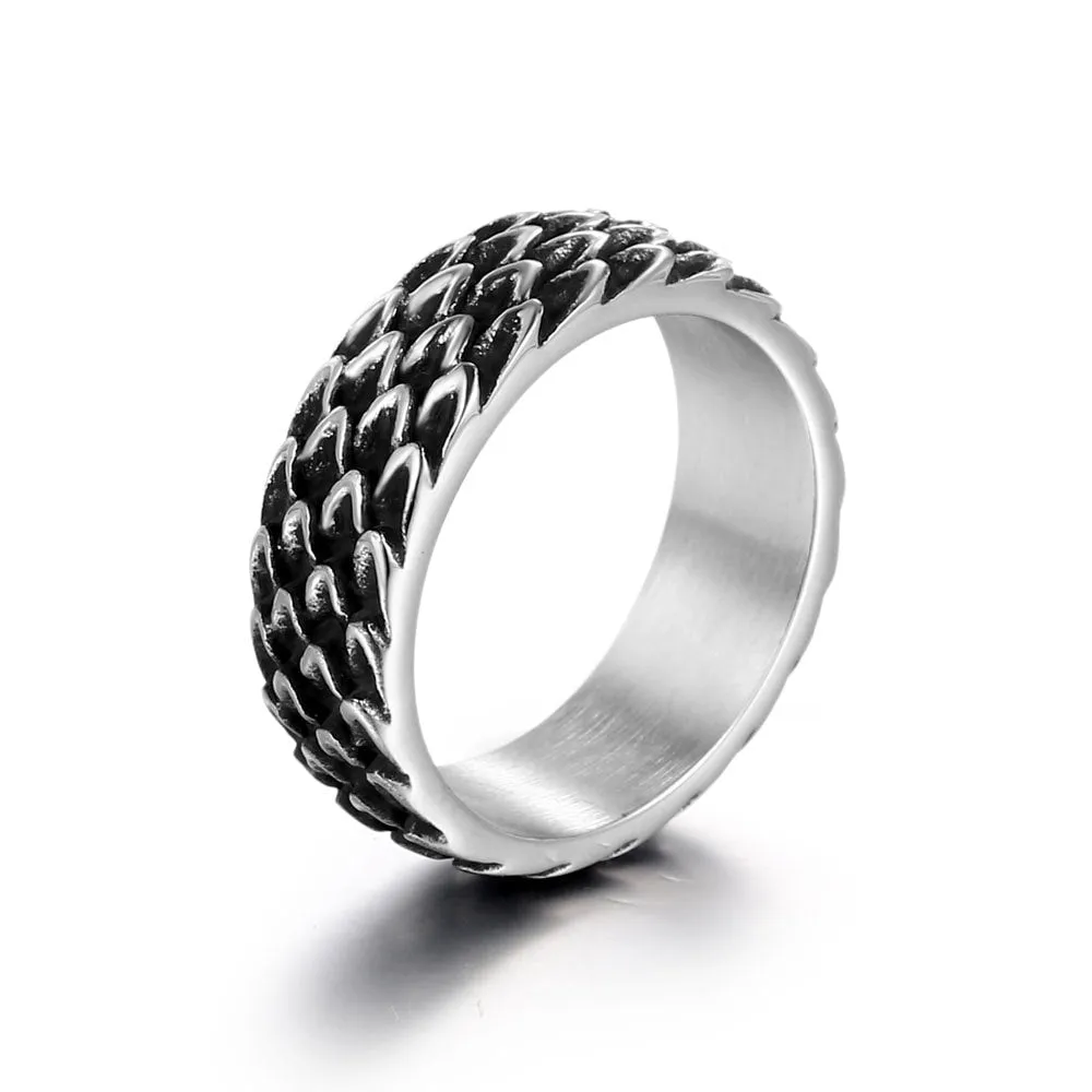 Vintage Couple's Titanium and Stainless Steel Matching Rings