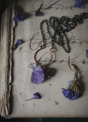 Violet Skies | Trilogy. Choice of Gemstone Cluster Necklace.
