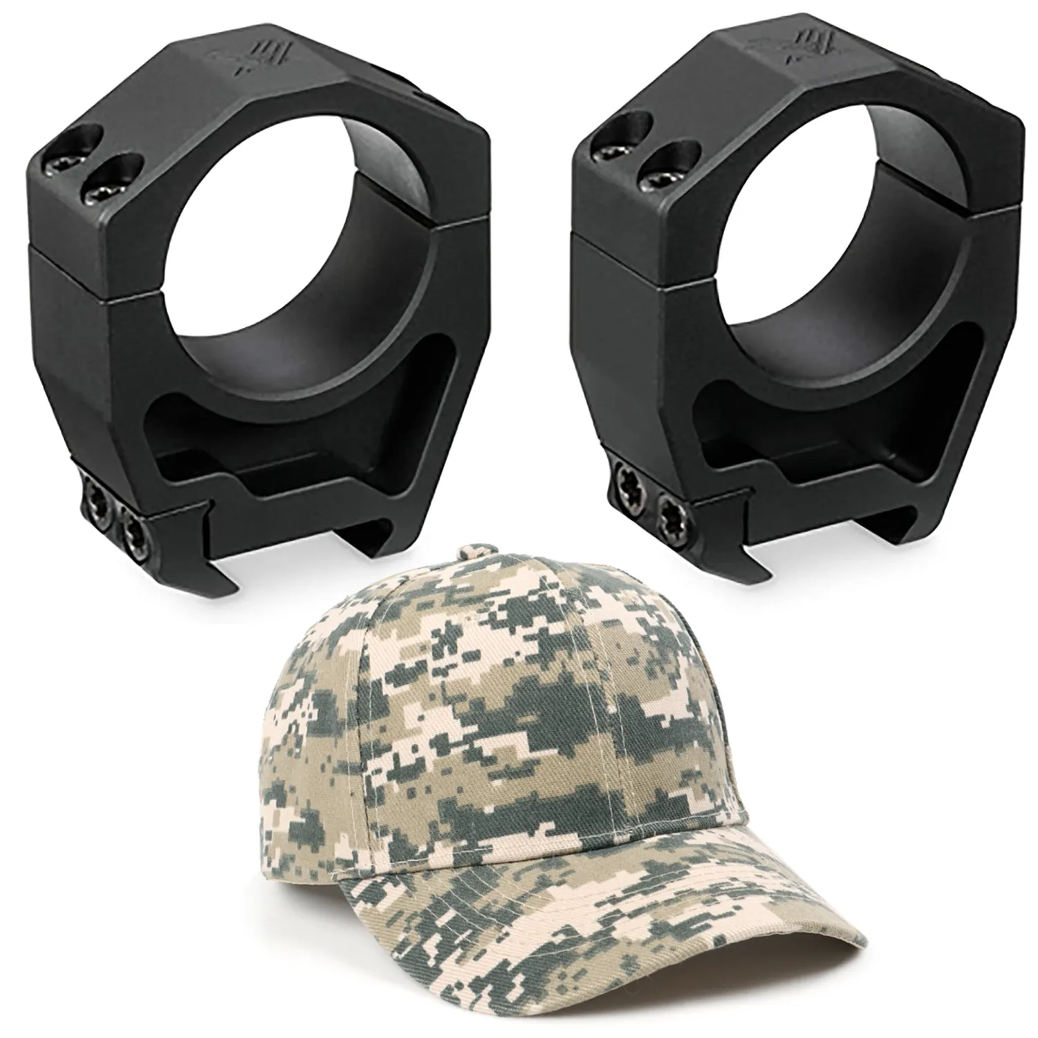 Vortex Optics Precision Match 30mm Rings Set Med 1.45 in with Free Hat Bundle
