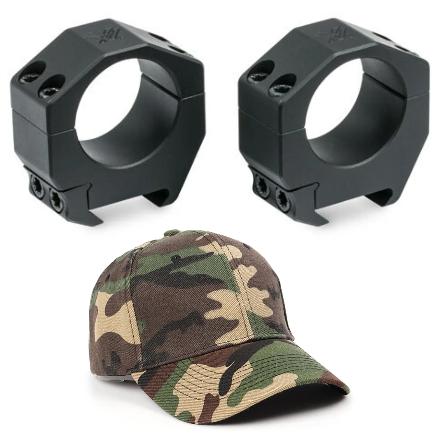 Vortex Precision Match 30mm Ring Set Med .97 in Weaver with Free Hat Bundle
