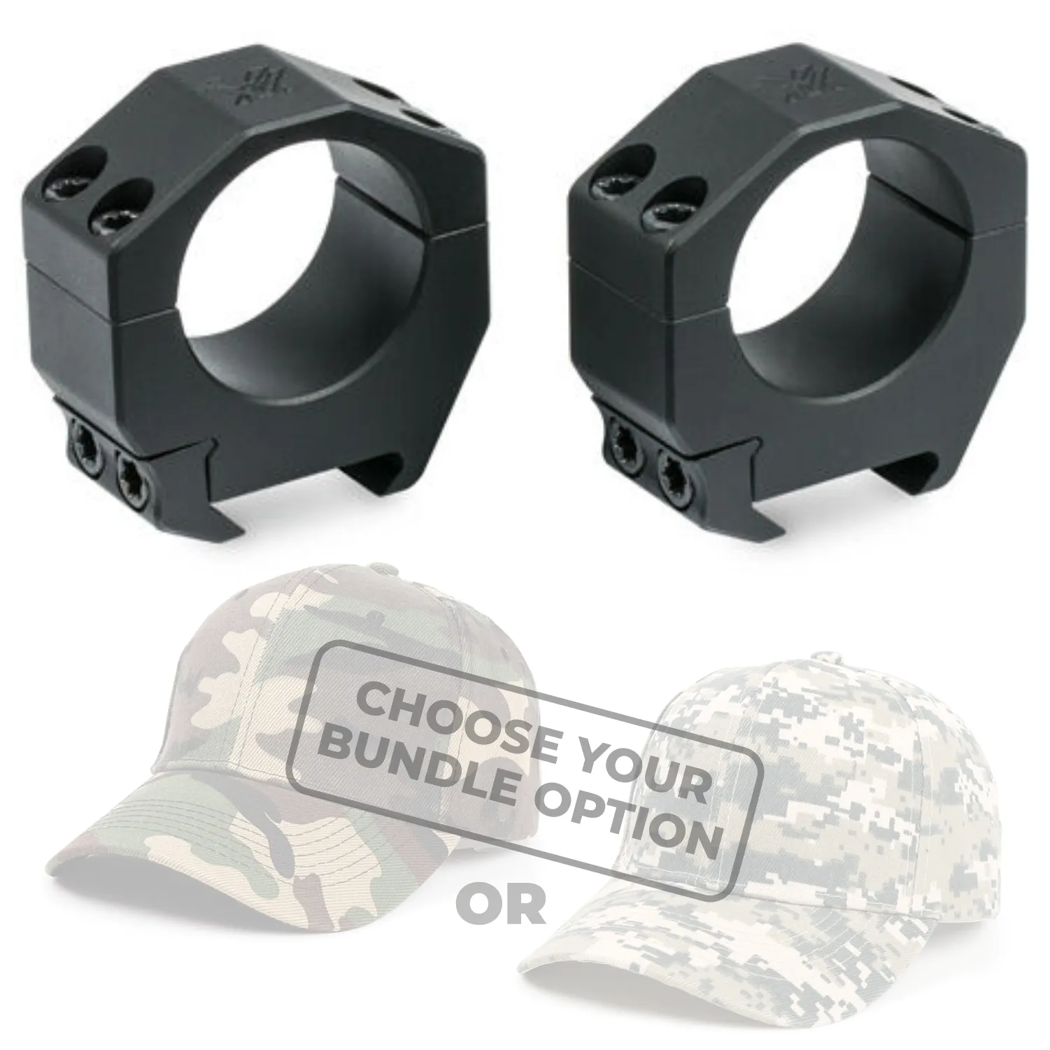 Vortex Precision Match 30mm Ring Set Med .97 in Weaver with Free Hat Bundle