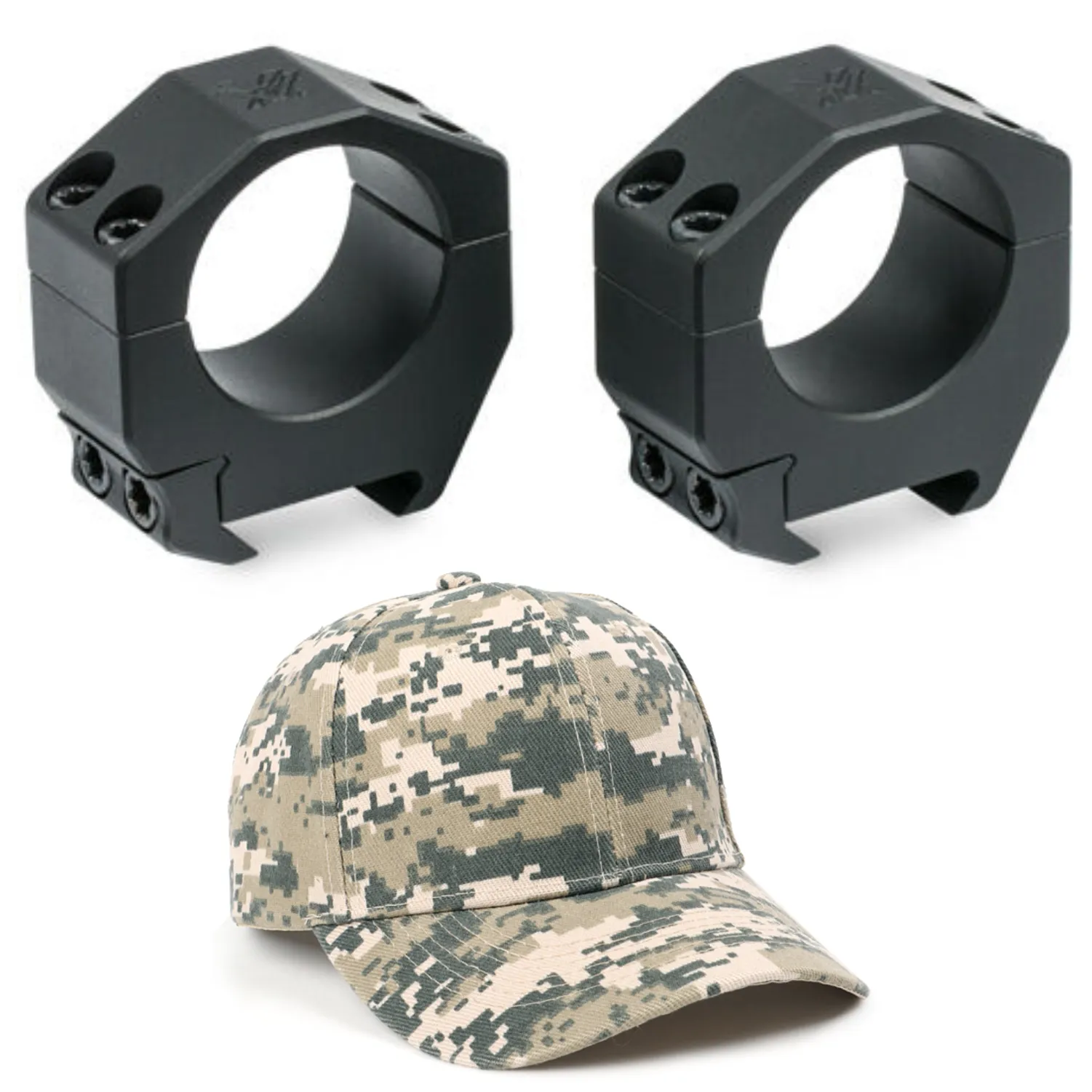 Vortex Precision Match 30mm Ring Set Med .97 in Weaver with Free Hat Bundle