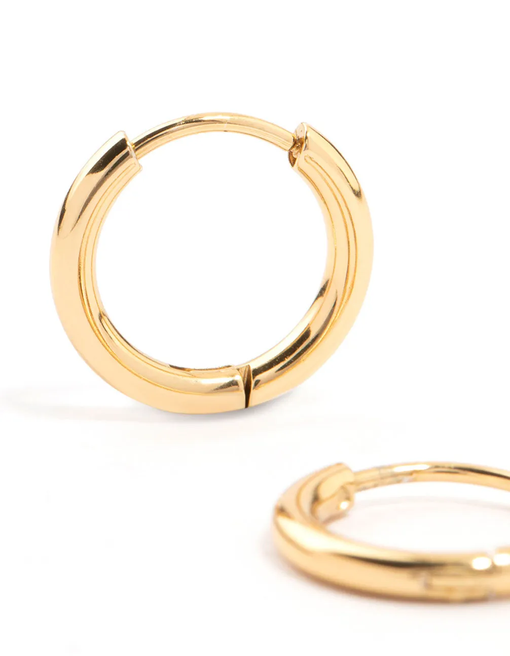 Waterproof Gold Plated Stainless Steel Core Clicker Earrings 14 MM