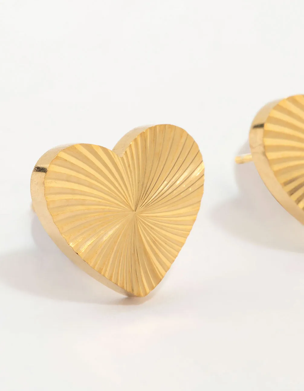 Waterproof Gold Plated Stainless Steel Heart Stud Earrings