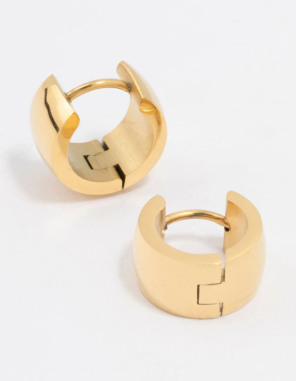 Waterproof Gold Plated Stainless Steel Huggie Hoop Earrings