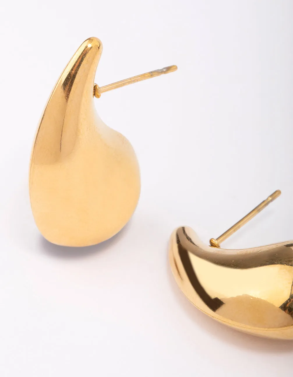 Waterproof Gold Plated Stainless Steel Skinny Bubble Drop Earrings