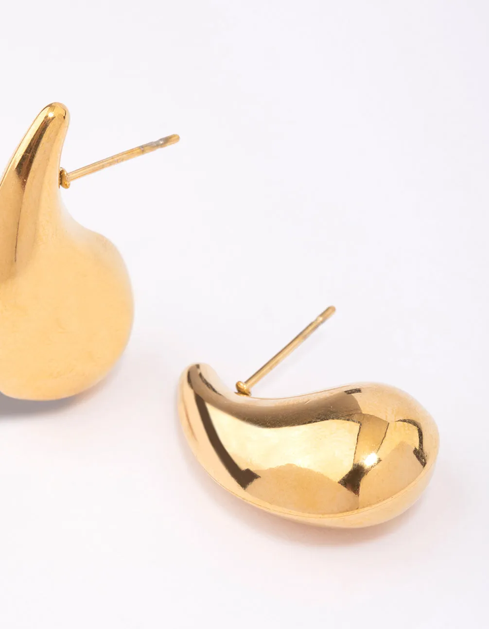 Waterproof Gold Plated Stainless Steel Skinny Bubble Drop Earrings