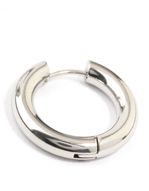 Waterproof Stainless Steel Thick Clicker Hoop Earrings 22 MM
