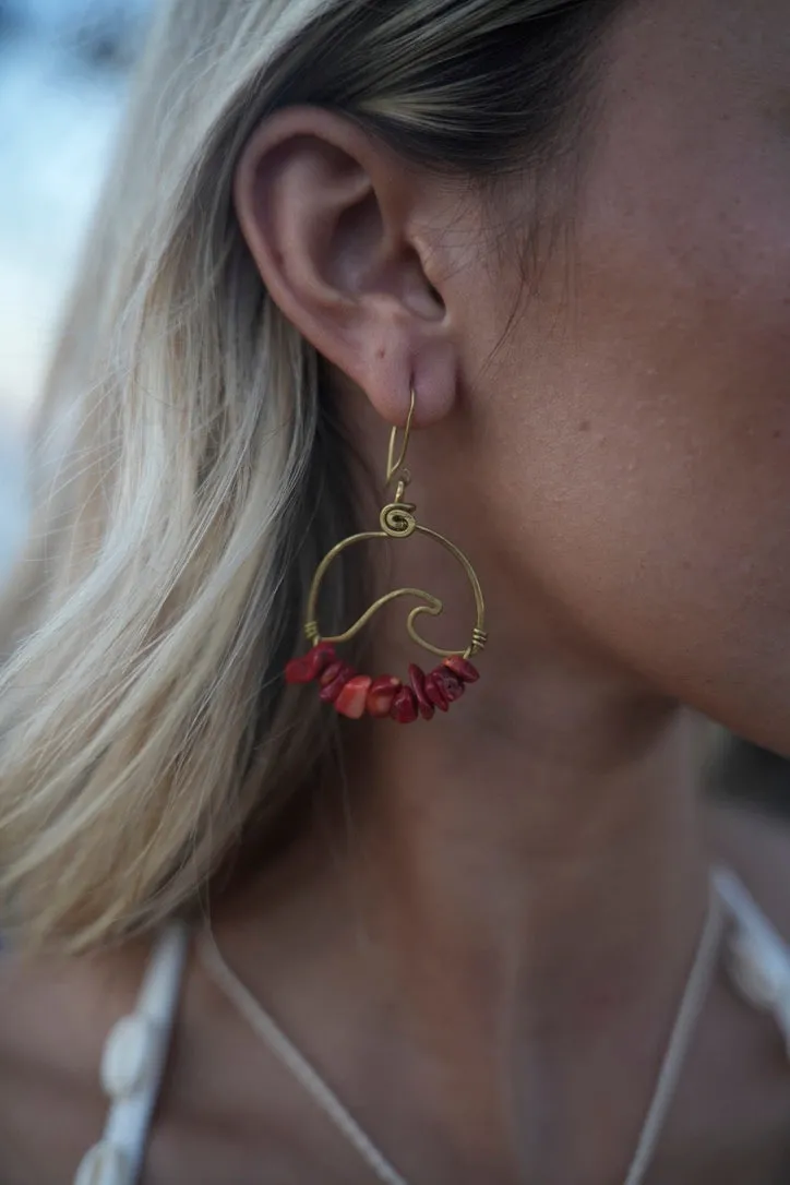 Wavey Earrings Bronze (Gold Color)
