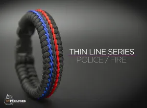 Wide Stitched Fishtail Paracord Bracelet (Police / Fire)