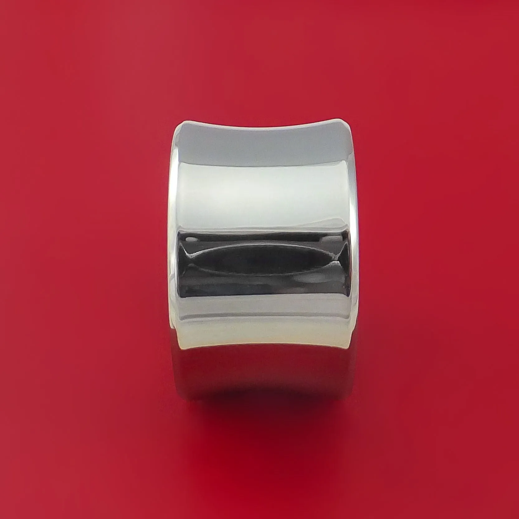 Wide Titanium Concave Ring Custom Made Band
