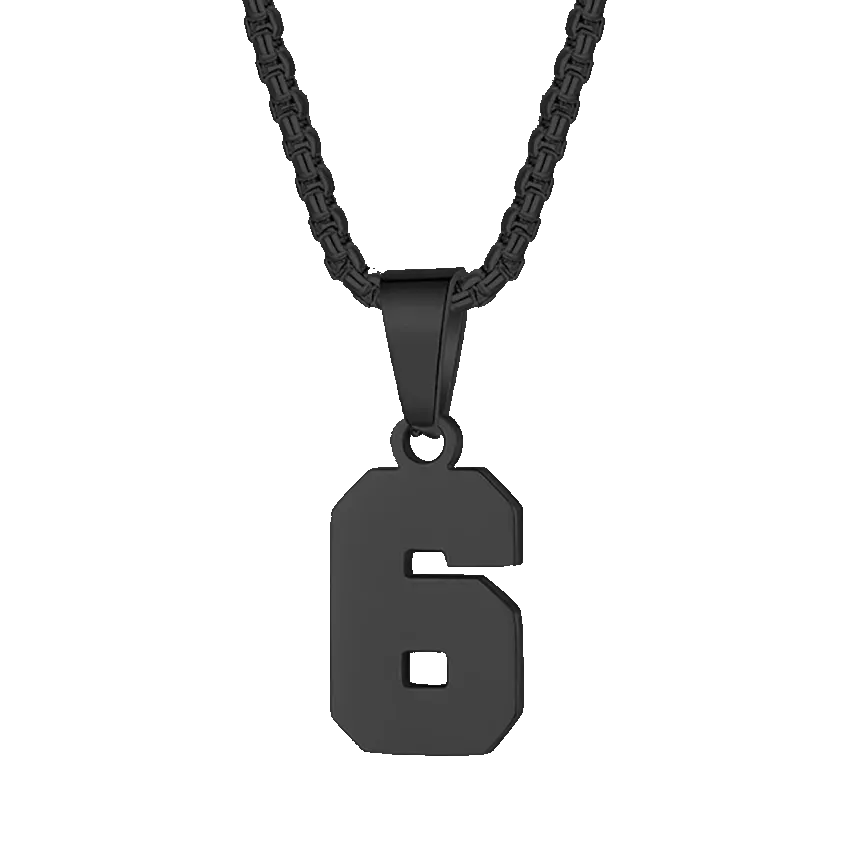 Zane Lucky Number Pendant with Box Chain Necklace
