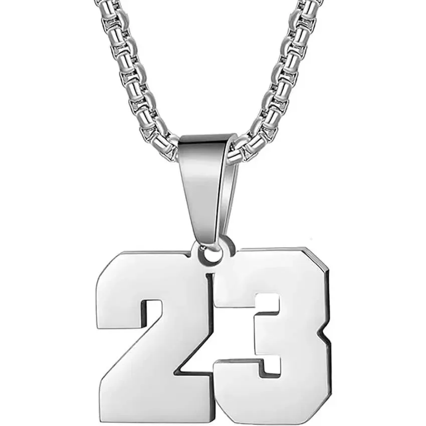 Zane Lucky Number Pendant with Box Chain Necklace