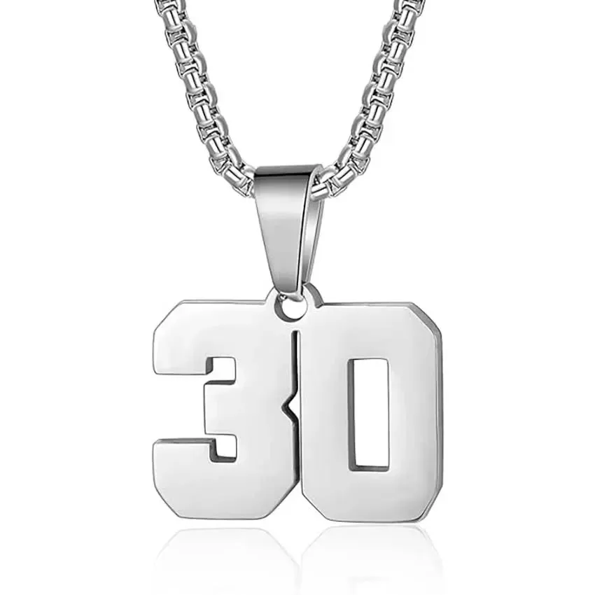 Zane Lucky Number Pendant with Box Chain Necklace