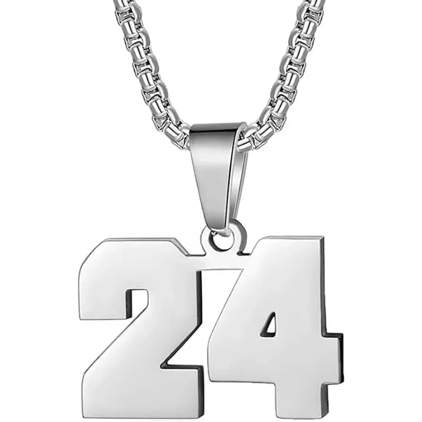 Zane Lucky Number Pendant with Box Chain Necklace