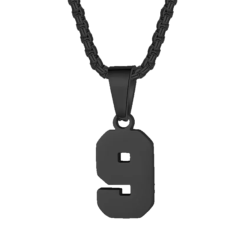 Zane Lucky Number Pendant with Box Chain Necklace