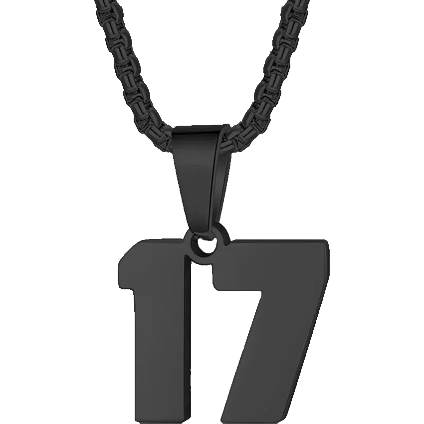 Zane Lucky Number Pendant with Box Chain Necklace
