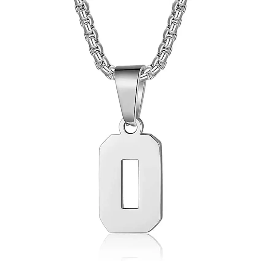 Zane Lucky Number Pendant with Box Chain Necklace